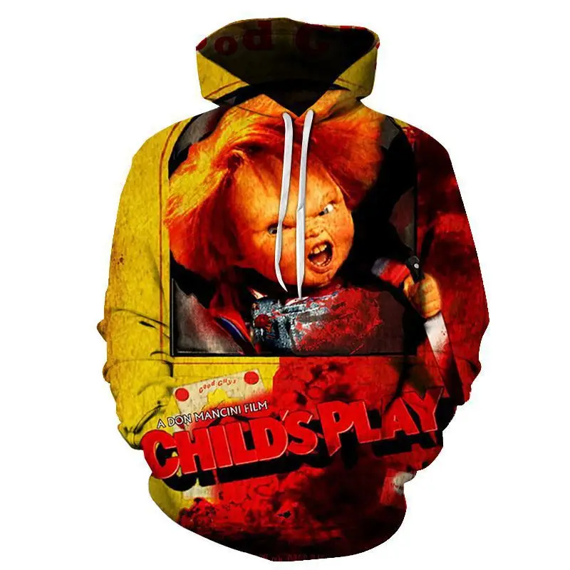 Новые повседневные мужские толстовки с капюшоном крутой фильм Чаки модные