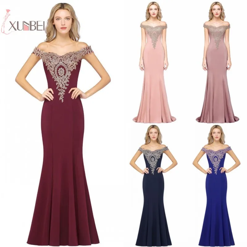 Женское длинное вечернее платье-русалка Бордовое платье с открытыми плечами и