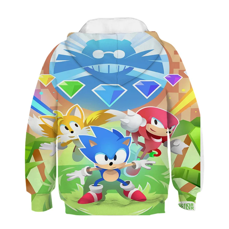 

Children's Wear Summer Short Sleeve 3D Cartoon Print Sonic Boy Hoodie Street Wear Teen Boy Kids Top Pullover