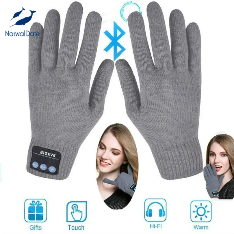 Проводящие зимние перчатки чувствительные сенсорные Bluetooth для работы с