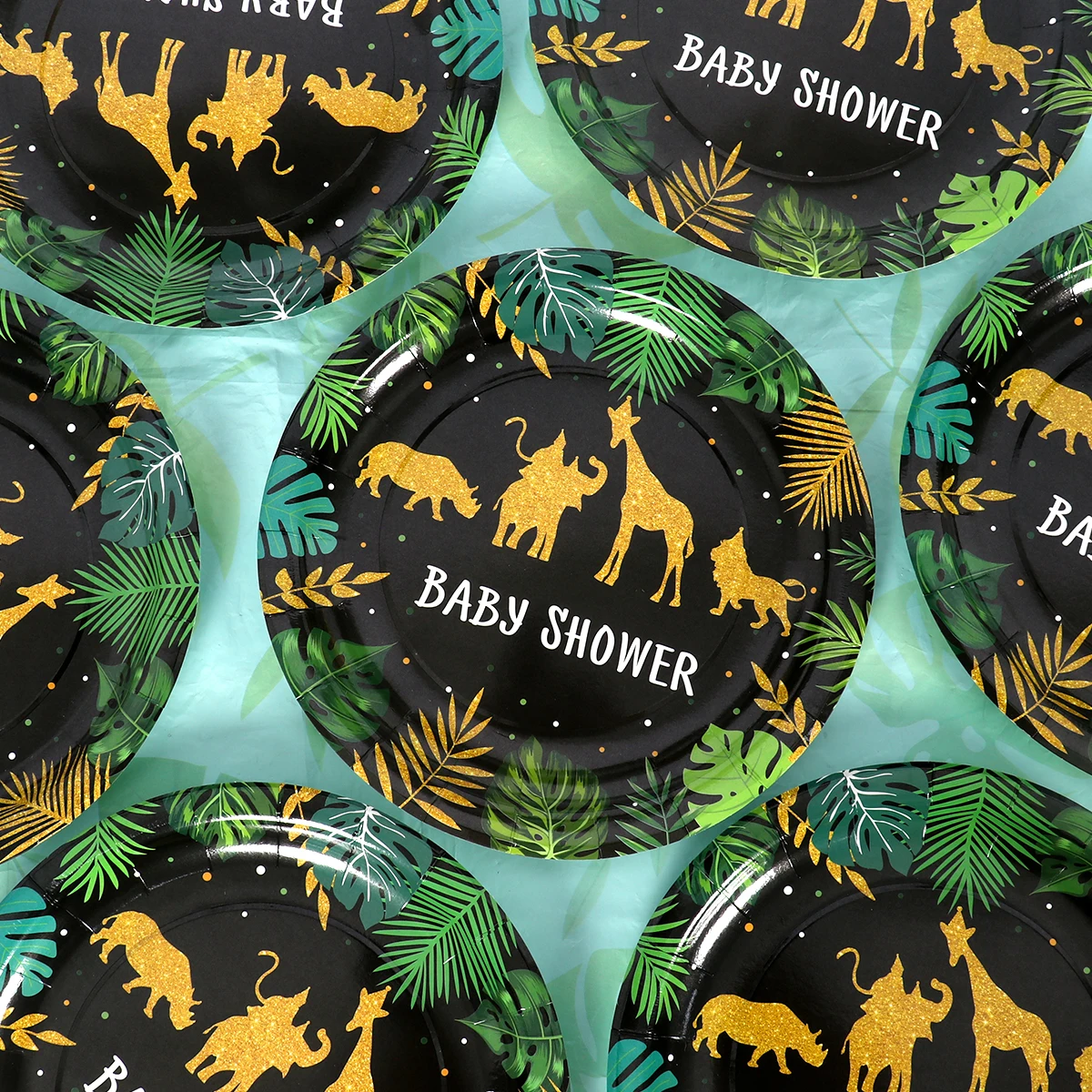 

Jungle Theme Safari Party Decorations Disposable Tableware Set Plates Napkins Cups Baby Shower Happy Birthday Party Supplies Kid