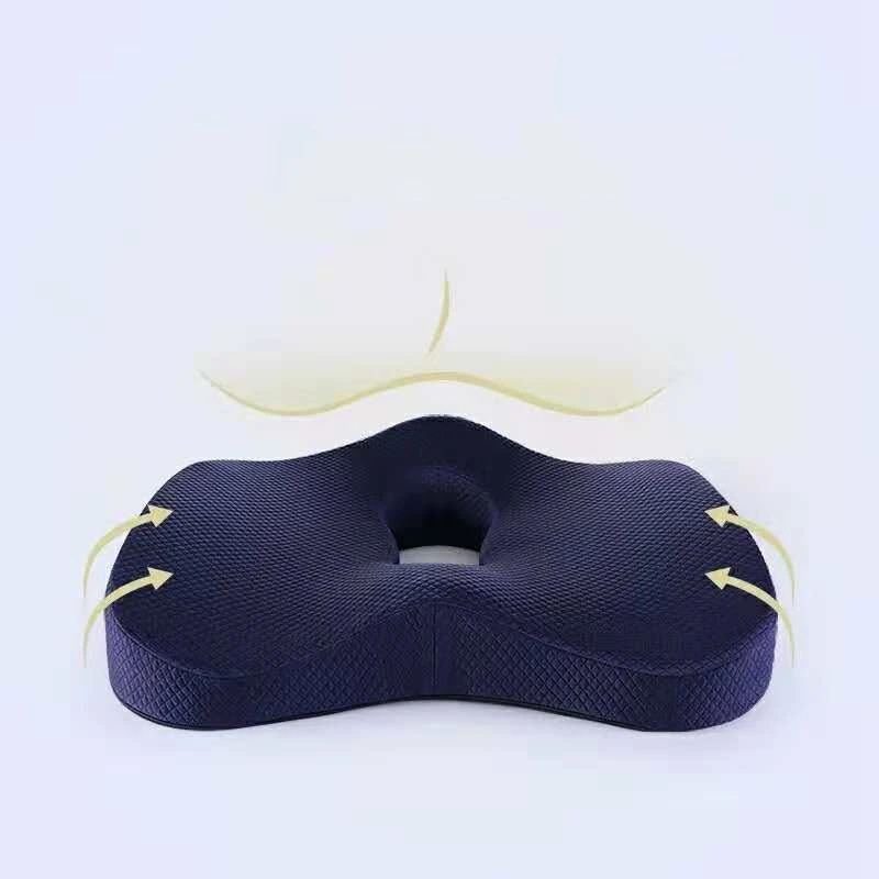 Anti-Slip Orthopedic Memory Foam Cushion for Office Chair Car Wheelchair Back Support Sciatica Pain Tailbone Relief-Navy | Дом и сад