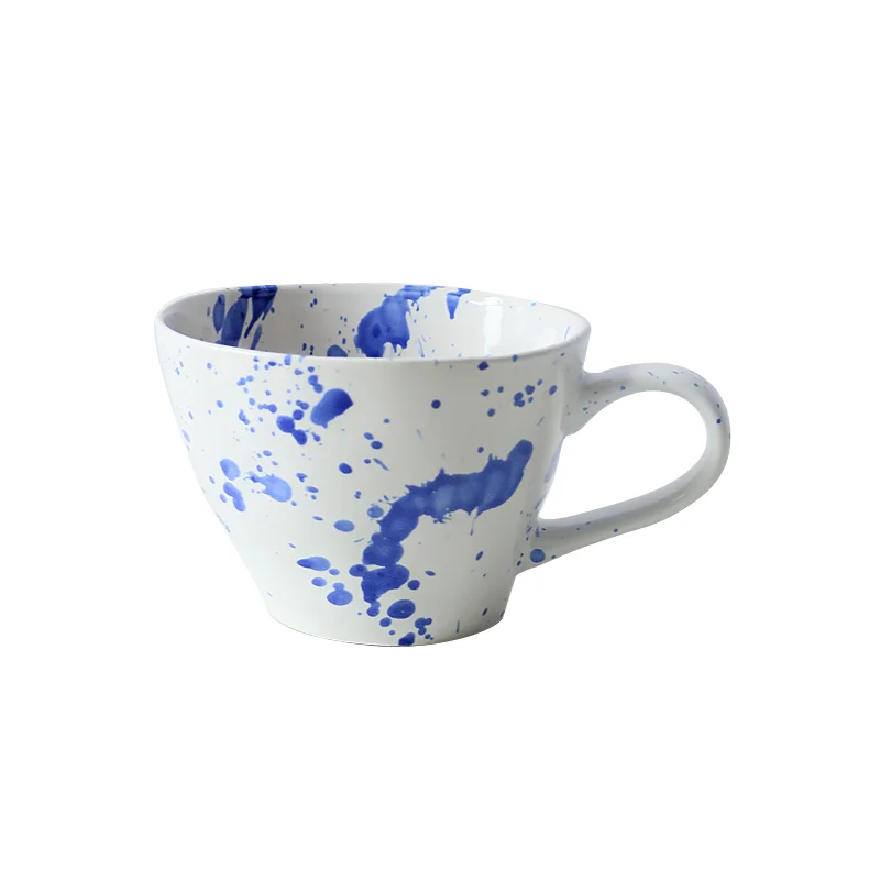 

Korean Version of Irregular Ceramic Creative Water Cups Lovers Large Capacity Oatmeal Breakfast Milk Mugs Home Fruit Salad Bowls