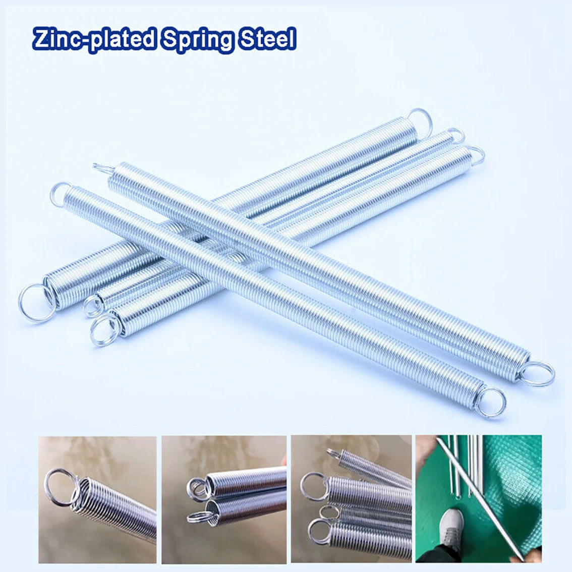 

1Pcs Extension Spring 0.4mm-1mm Tension Spring With Double Hook Zinc Plated Wire Dia 0.4-1mm*OD 3-10mm*Length 300mm