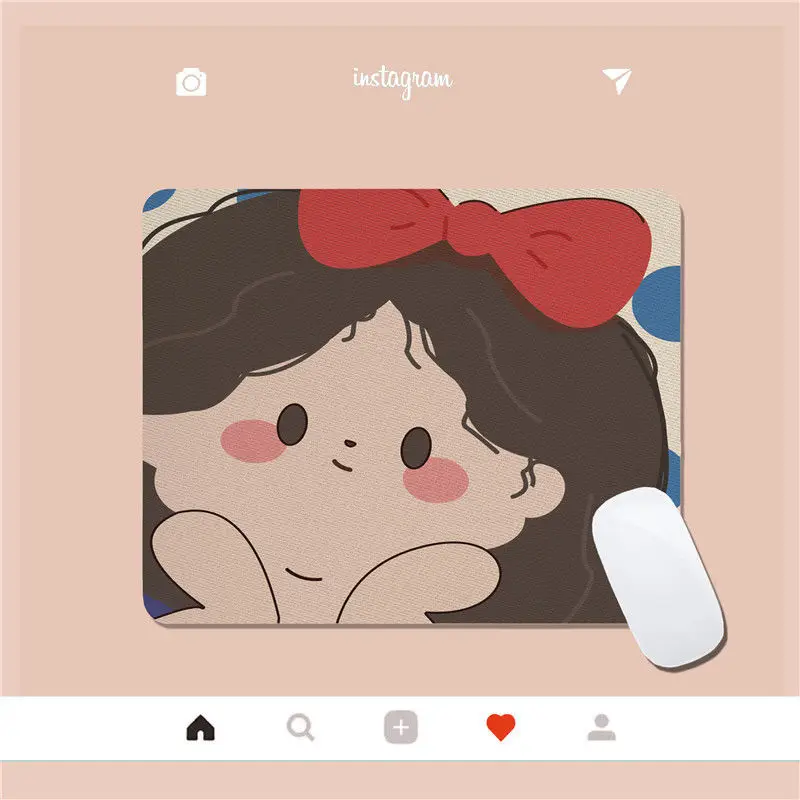 Симпатичный коврик для мыши в горошек Принцесса Милая девочка мультфильм