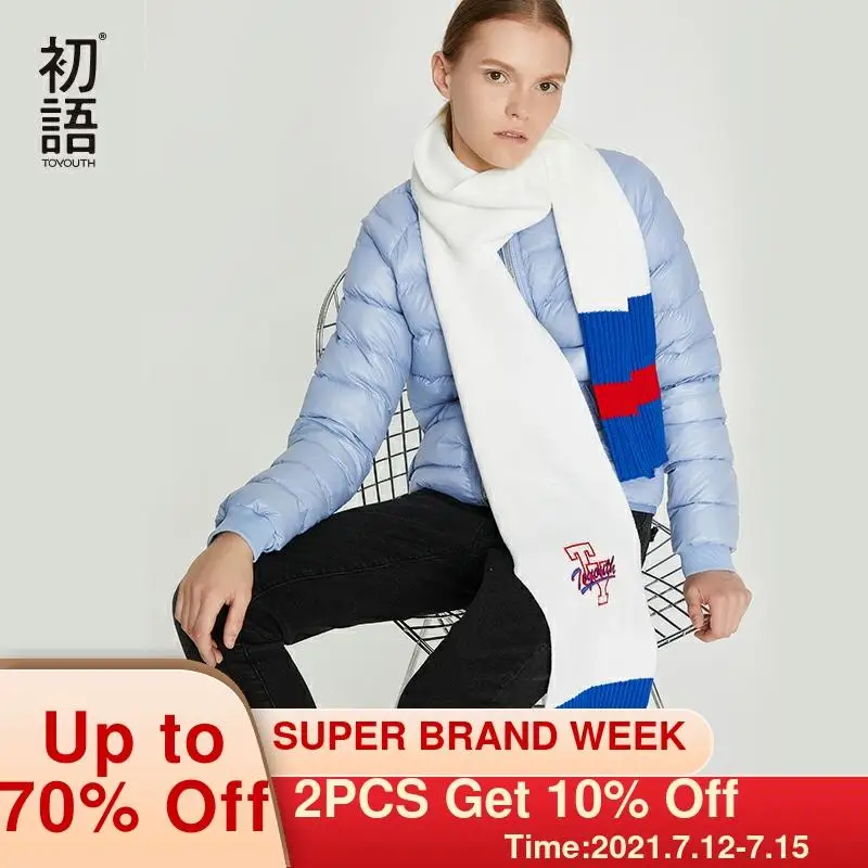 Женский вязаный белый шарф Toyouth| |