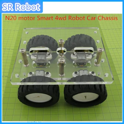 Акриловый N20 мотор умный 4wd робот шасси автомобиля для Arduino замедление двигателя