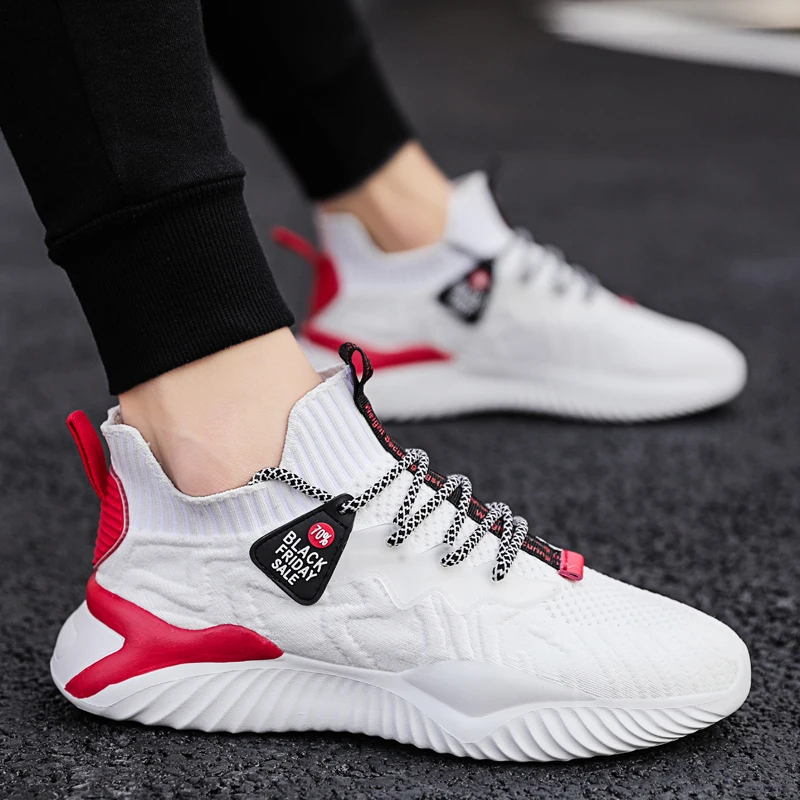 

2021Spring And Summer Men's Casual Sports Shoes Fashion Mesh Lightweight Breathable Jogging Shoes Student Running Training Shoes