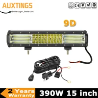 auxtings quad rows 15 inch 9d 390w led work light bar combo led bar for driving off road boat car tractor 4x4 suv atv