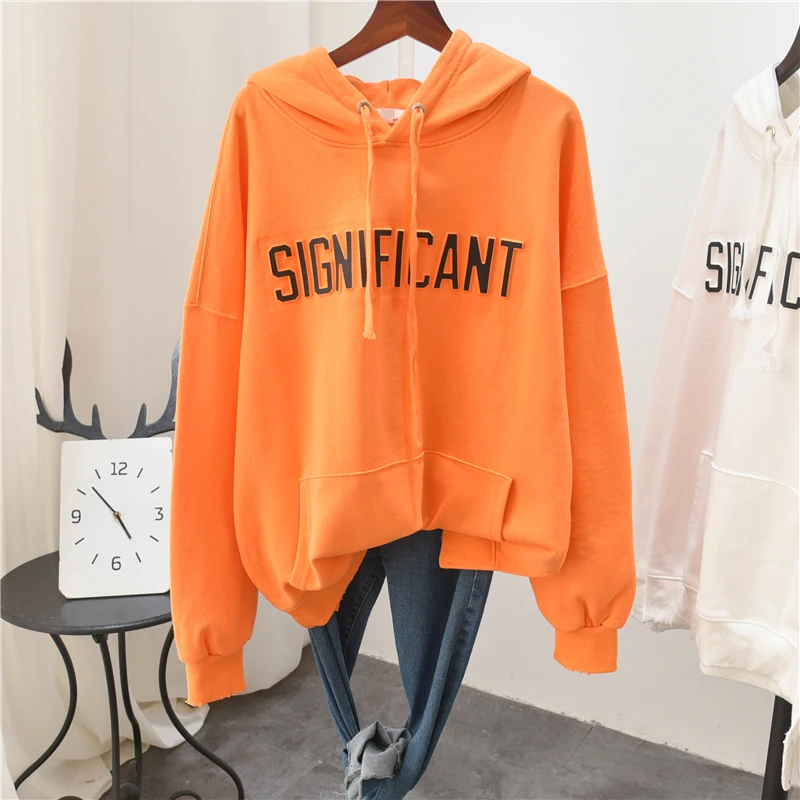 

Three-Dimensional Letter Hooded Sweatshirt Women's Spring 2021 New Loose T Pocket Korean Style Pullover Top