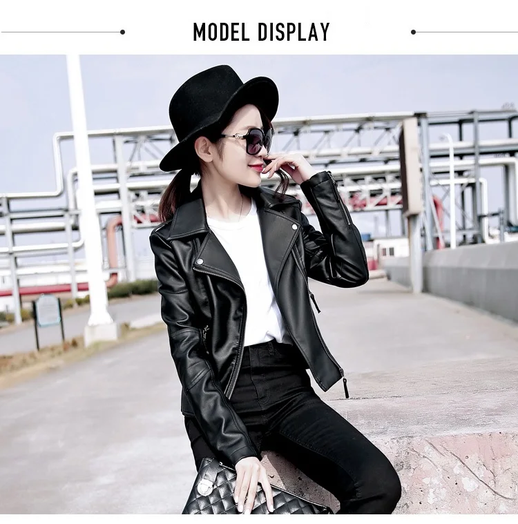 Top selling product in 2020 Lady leather coat Stylish clothes Women leather jacket  PU short jackets Spring / autumn Outwear 82