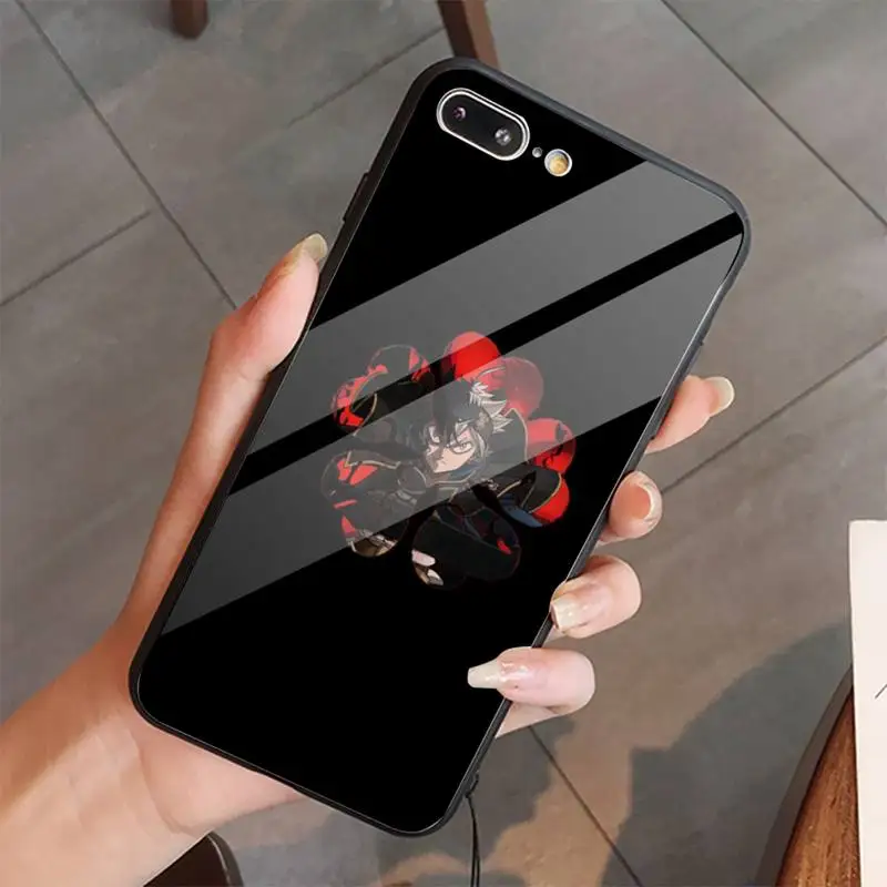 

Japan anime Black Clover Phone Case Tempered glass For iphone 5C 6 6S 7 8 plus X XS XR 11 PRO MAX