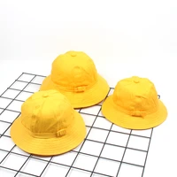 new lovely yellow childrens panama cap bucket hat bow windproof womens fisherman hat men foldable sunscreen sun protection cap