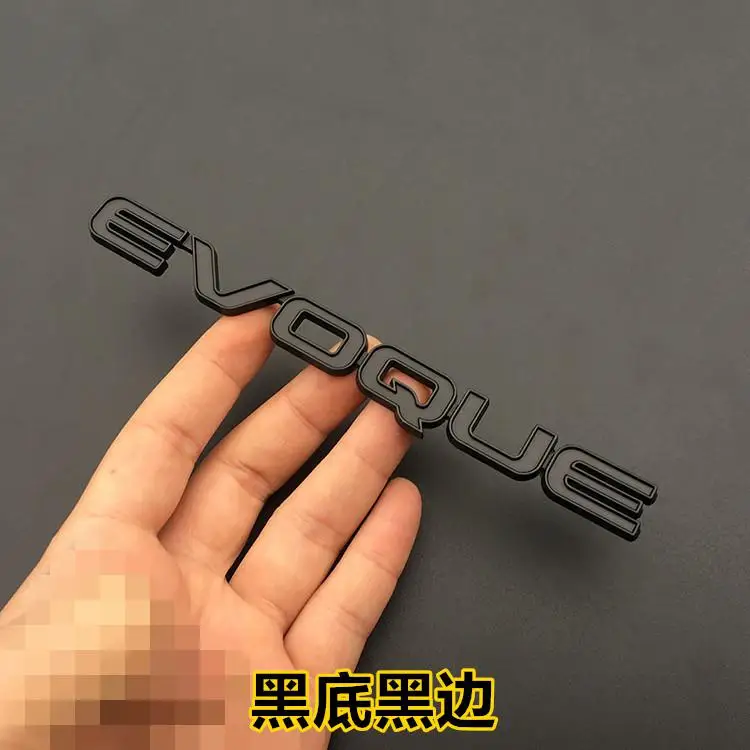 EVOQUE логотип 3D металлический хвост эмблемы Авто снаружи задняя сторона наклейки Turbo автомобиля Стикеры для мы являемся профессиональным поставщиком автозапчастей для всех транспортных средств RANGE ROVER EVOQUE Discovery - Название цвета: black
