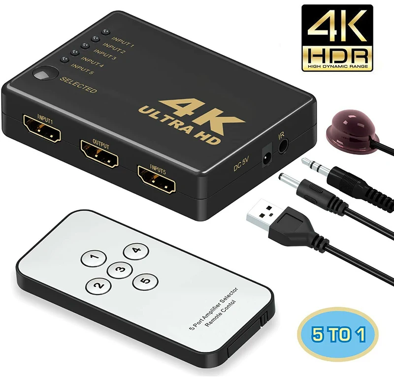Коммутатор совместимый с HDMI переключатели 4K HD 1080P 3-портовый переключатель