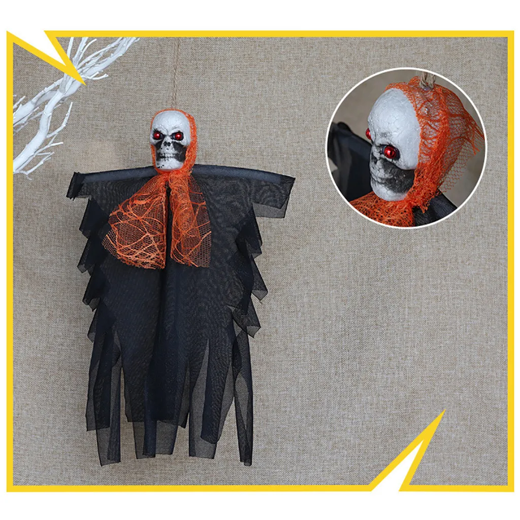 Счастливый Хэллоуин реквизит с привидениями настенный подвесной Череп Скелет