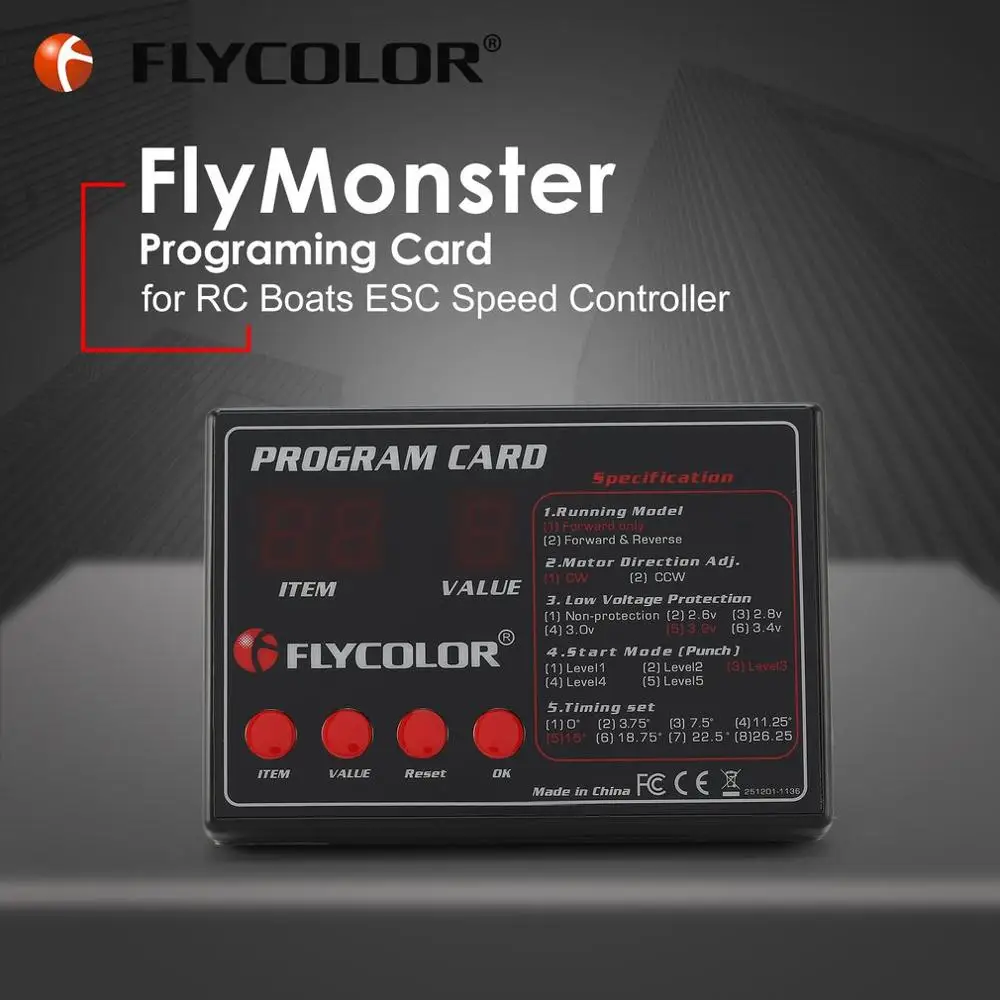 Оригинальная карта программирования Flycolor ESC электронный контроллер скорости для