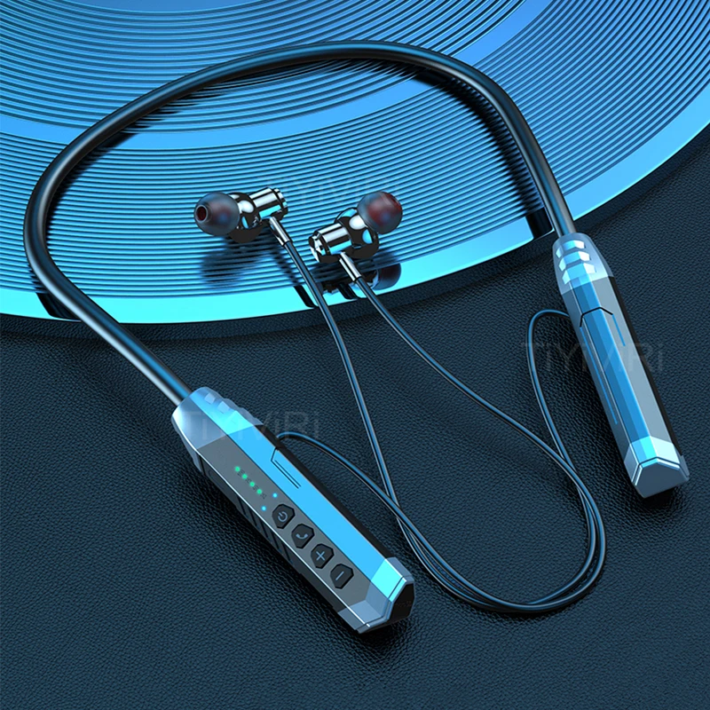 sport wireless headphones with mp3 player microphone new hanging neck headsets tf card bluetooth compatible wireless earphones free global shipping