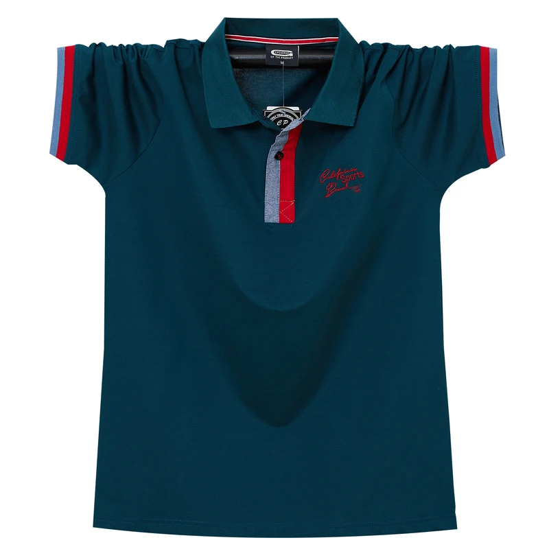

Top Grade Cotton Polo Shirt For Men Short Sleeve Buttton Collar Fashion Loose Men Striped Polo Shirt Casual Tops Men Clothing