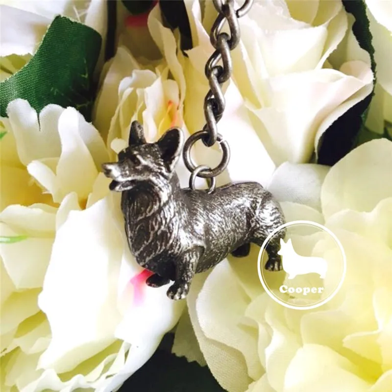 Брелок для ключей с валлийской собакой корги медный брелок животным тематикой в