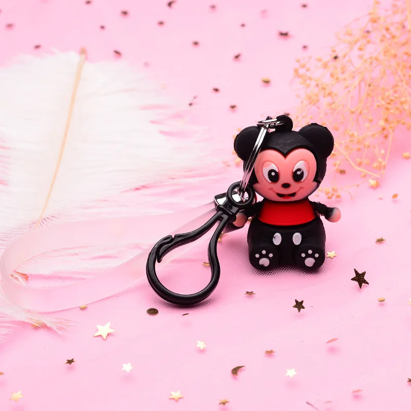 

Anime stereo doll car keychain leather rope men and women cartoon soft silicone key chain ring bag pendant