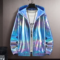 2021 summer colorful shiny sunscreen clothing for men and women couples thin breathable color thin jacket trend large size