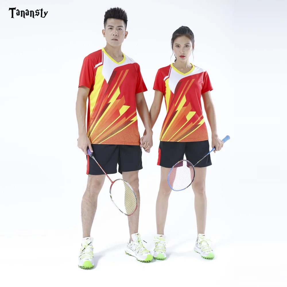 Top Table Tennis jersey Badminton set sportswear shirt with shorts Men Ladies pingpong Clothes Shirt Team Run Training Quick Dry | Спорт и