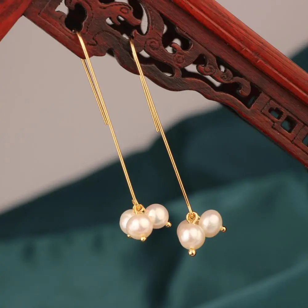 Летние винтажные длинные серьги с жемчугом желтые кристаллами в виде цветка для