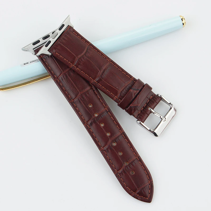 Наручных часов iWatch ремешок 44 мм кожаный браслет ремень для наручных Apple Watch 38 40 42