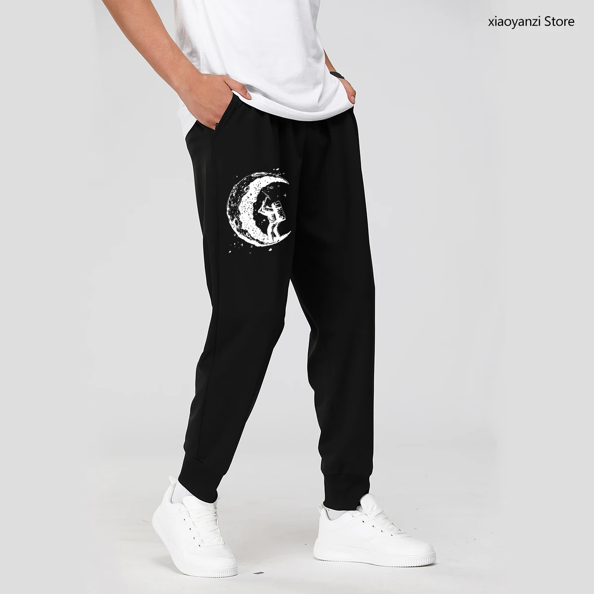 

Top Quality fashion digging the moon print men Women Sweatpants Unisex Sports Long Pants Fitness Trousers Oversize OU-2209-4