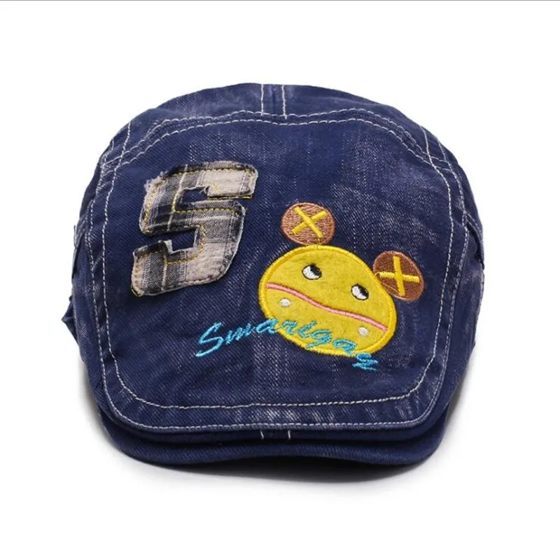 

SILOQIN New Spring Autumn Children Hats Fashion Berets Cartoons Embroidery Cap Trend Casual Cowboy Hat