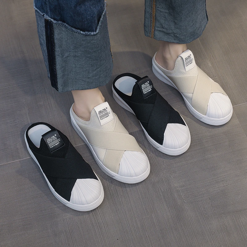 

2021 Women's Flip Flops Fashion All-match Sports Women's Slippers Casual Women's Flat Shoes Mesh Breathable Women's Shoes Adult