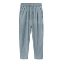 ice silk pants mens summer thin style fashion loose straight barrel harlan linen nine point sports and leisure pants