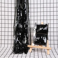 50pcs 2M New Black Tinsel Backdrop Curtain Foil Curtain Glitter Party Backdrop Photo Booth Backdrop Birthday Decoration