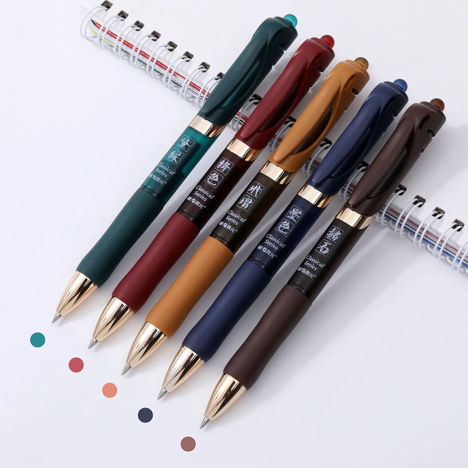 

Retro Color Press Gel Pen Set 0.5mm Bullet High-value Hand Pen