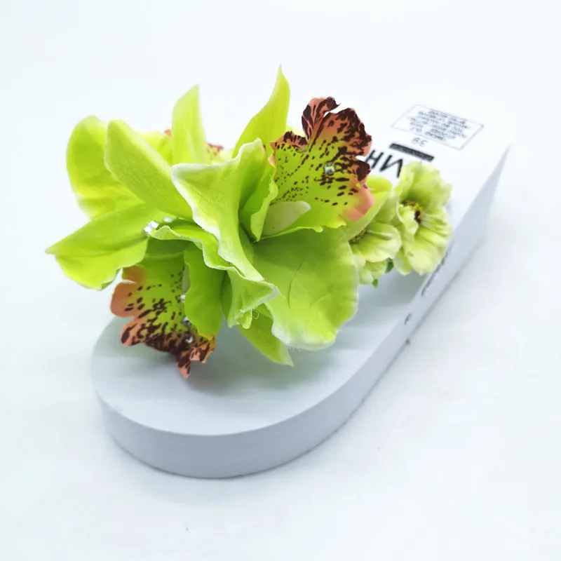HAHAFLOWER/Новинка; модные летние женские шлепанцы на высоком каблуке; Вьетнамки; пляжная обувь на танкетке; обувь на платформе клиновидный вьетнамки - Цвет: 7