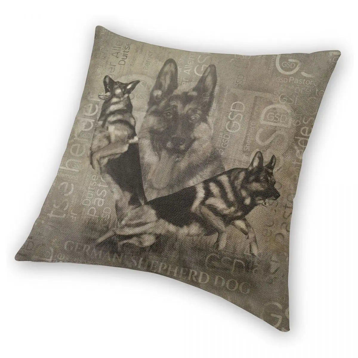 Shepherd Dog GSD Word Art Square Pillowcase Polyester Linen Velvet Creative Zip Decor Pillow Case Sofa Cushion Cover | Дом и сад