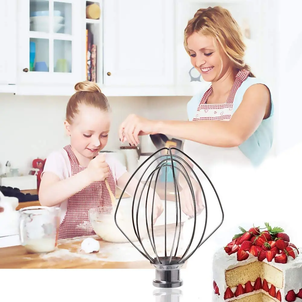 

K45WW Stainless Steel Wire Whip Tilt Head Vertical Mixer Suitable for KitchenAid KSM90 KSM150 Egg Cream Mixer Flour Cake Eg
