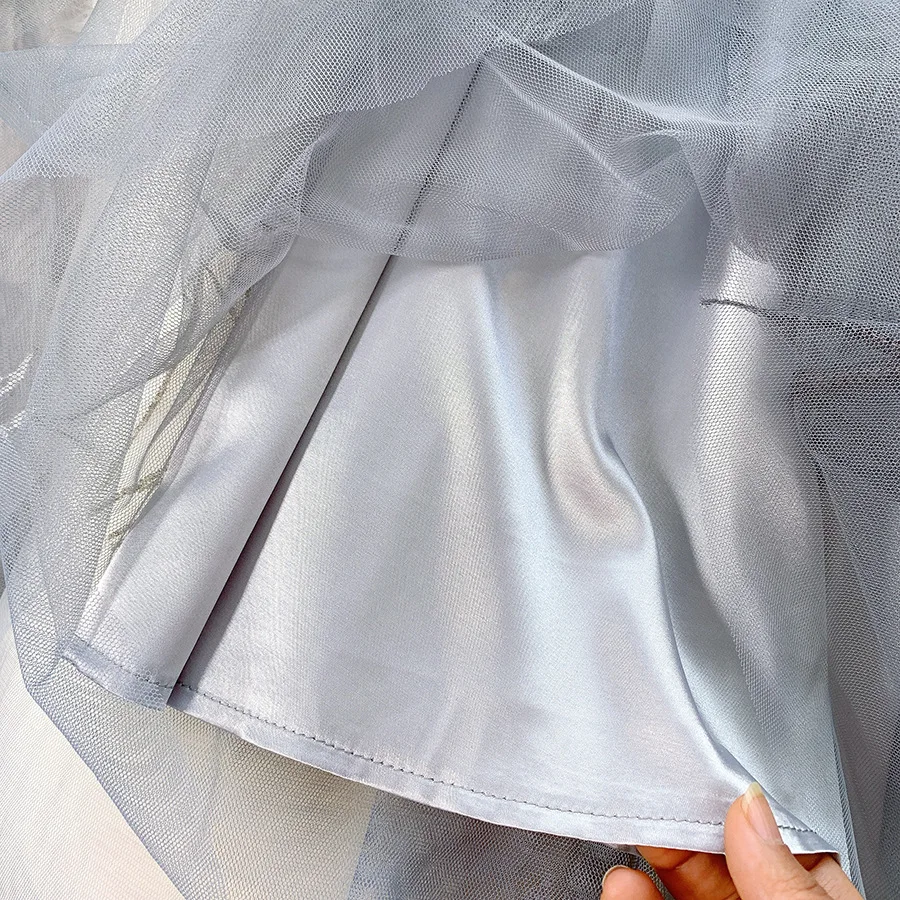 

Sherhure 2020 High Waist Summer Mesh Skirts Saia Flower Embroidery Women Elegant Boho Long Skirt Faldas Jupe Femme