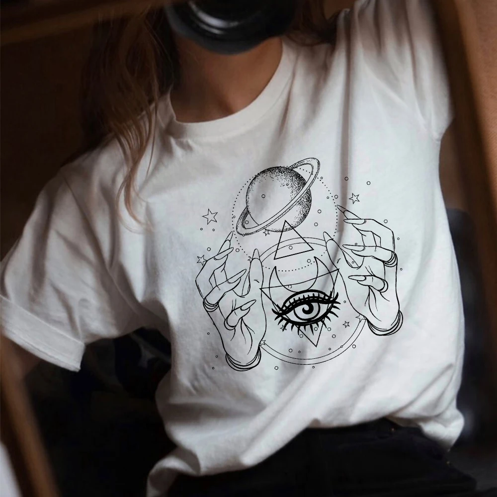 Женская одежда 2019 модная Эстетическая футболка с коротким рукавом и круглым