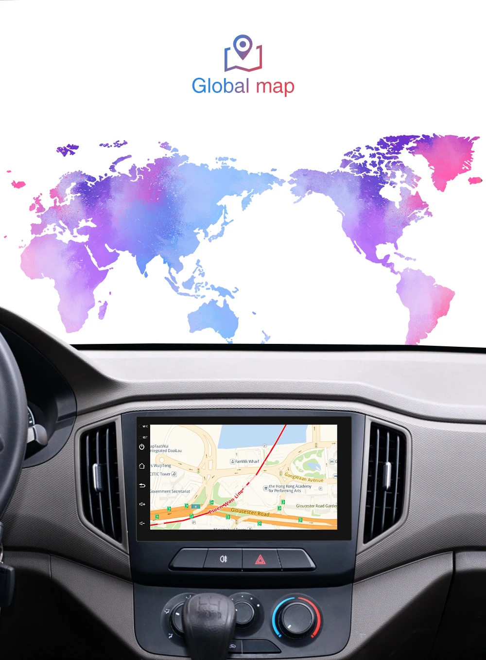 Podofo 2 Din Android 9 1 Автомобильный GPS мультимедийный видео плеер авторадио для VW Toyota Nissan