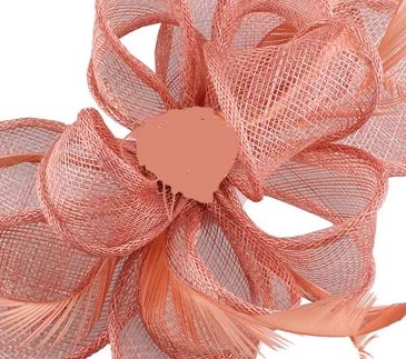 Шампань millinery sinamay вуалетки с перьями свадебные головные уборы Коктейльные Вечерние головные уборы Новое поступление Высокое качество 20 цветов - Цвет: peach