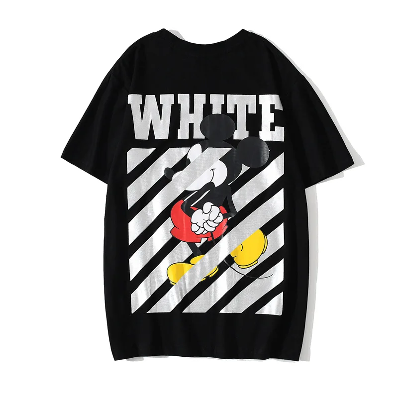 

Off ow white arrow ugly duckling short sleeve men's stripe Mickey Mouse T-shirt