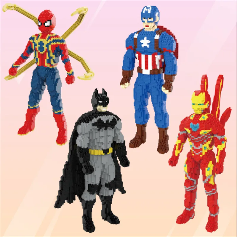 Мирко блоки мультфильм модель Строительные кирпичи Темная ночь человек Brinquedos