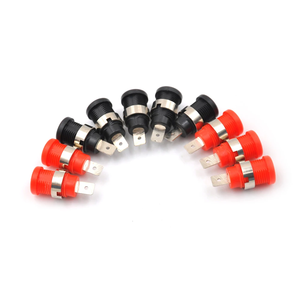 10 шт. латунный 4 мм разъем типа банан мама шасси панель с креплением для некожух