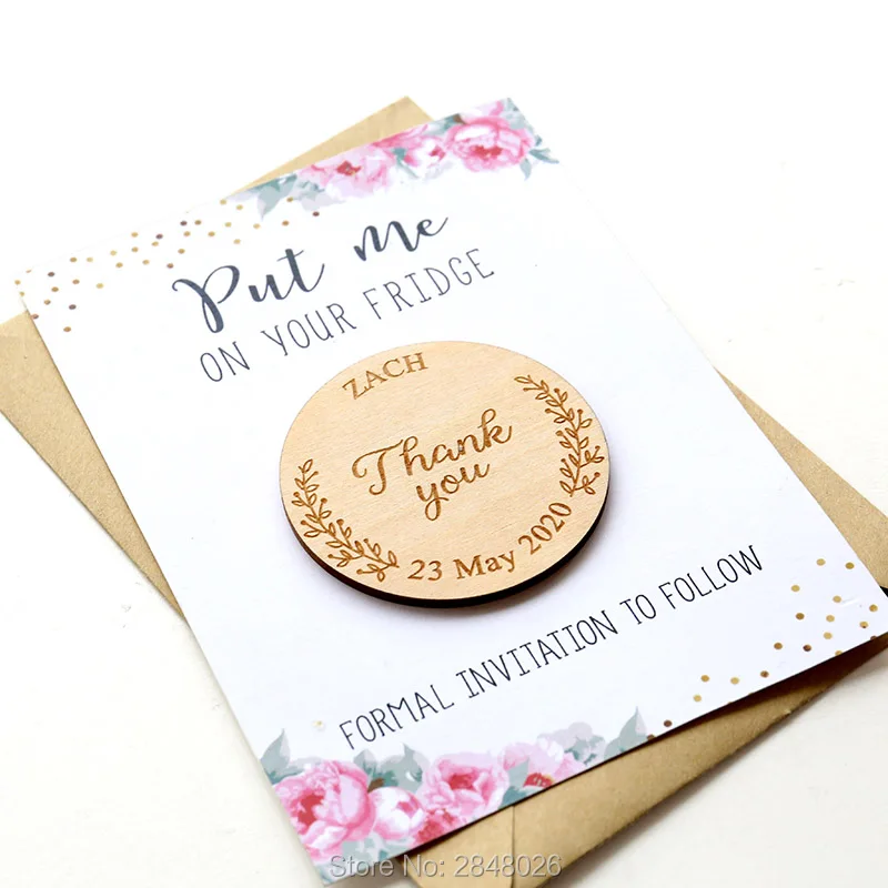 На заказ магнит для хранения даты свадьбы деревянные бирки с благодарностью