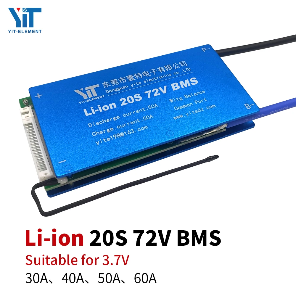 20S BMS 72V 3,7 V бмс для шуруповерта литиевая батарея Защитная плата выравнивание температуры защита от перегрузки по току PCB 30A 40A 50A 60A