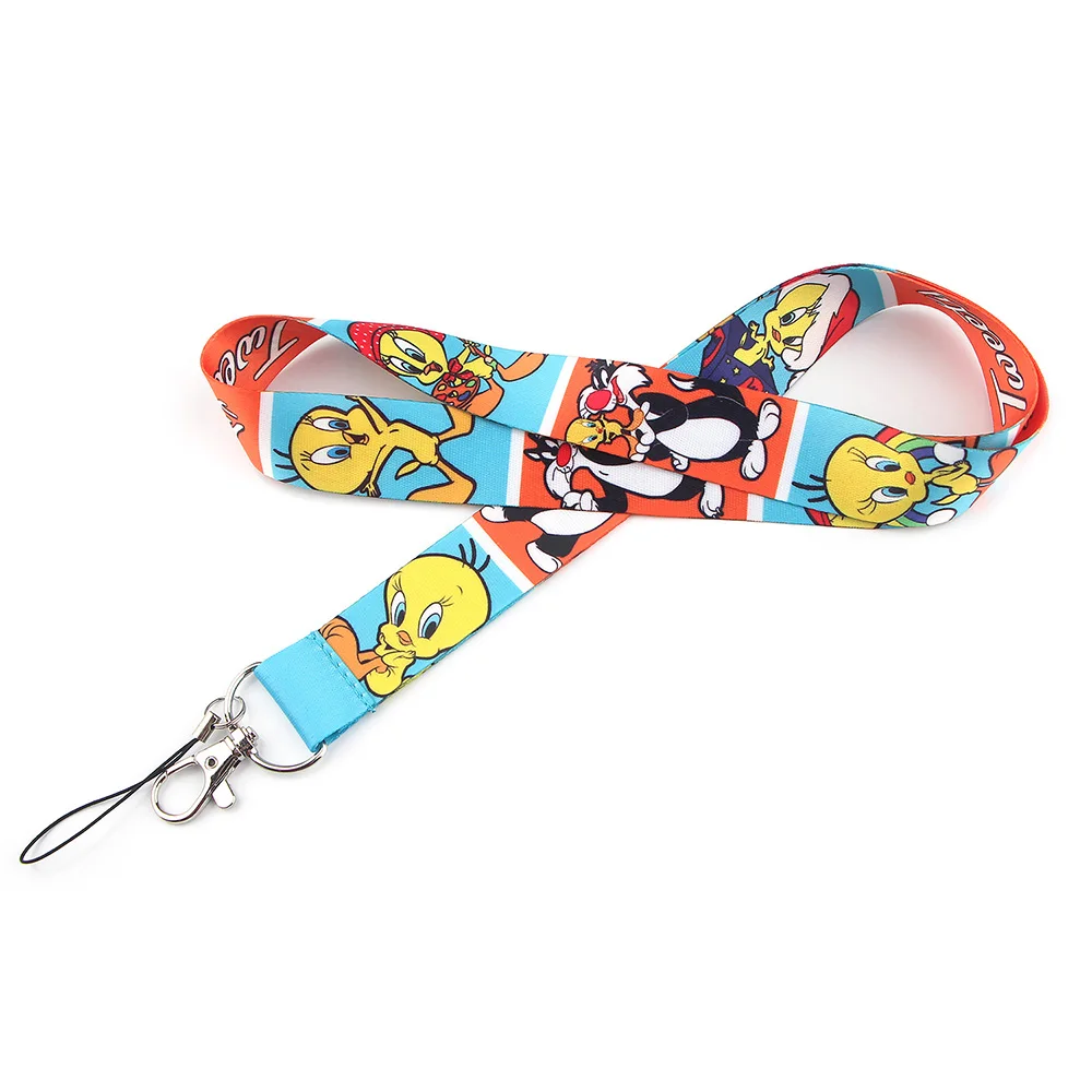 

20pcs/lot A3837 Patchfan Keychain Phone Lanyard Cartoon Cat And Bird Neck Strap for Keys ID Card Mobile Phone Lanyards