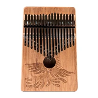 17 key phoenix design kalimba thumb piano finger sanza mbira high quality solid wood body keyboard musical instrument for kids