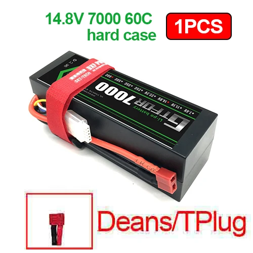 1PCS Deans Plug DXF Батарея lipo 4S 2s 7,4 v 14,8 V 5200 мА/ч, 7000 mah литий-полимерный Батарея для RC Батарея LiPo 45c 60C для RC Buggy Crawler Monster Truck - Цвет: 1PCS Deans Plug